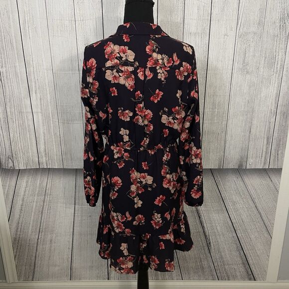 Skies are Blue Women's Medium Purple Floral Long Sleeve Knee Length Dress - Picture 7 of 9